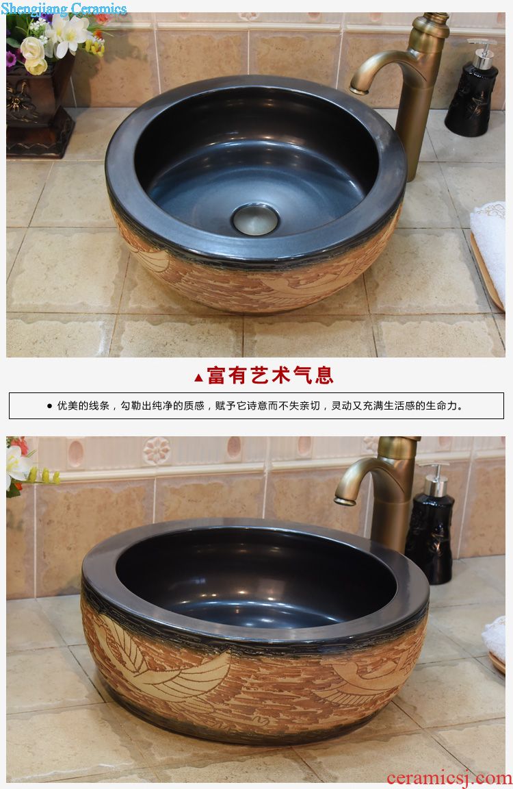 Jingdezhen ceramic lavatory basin basin art on the sink basin basin around waist drum ashes