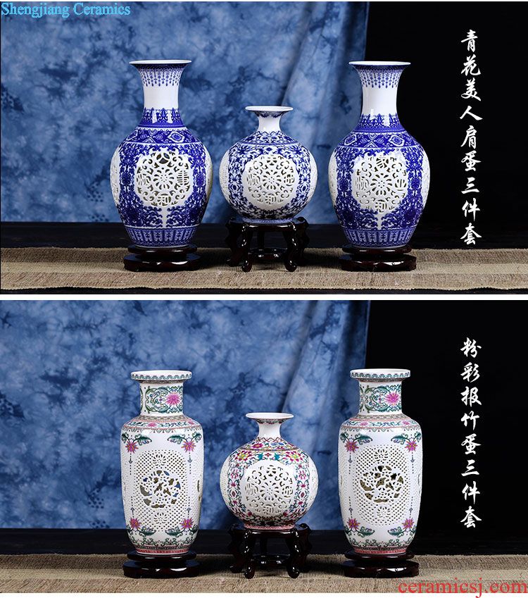 Jingdezhen large ceramic vase landing crafts decoration snow study furnishing articles classical fashion accessory