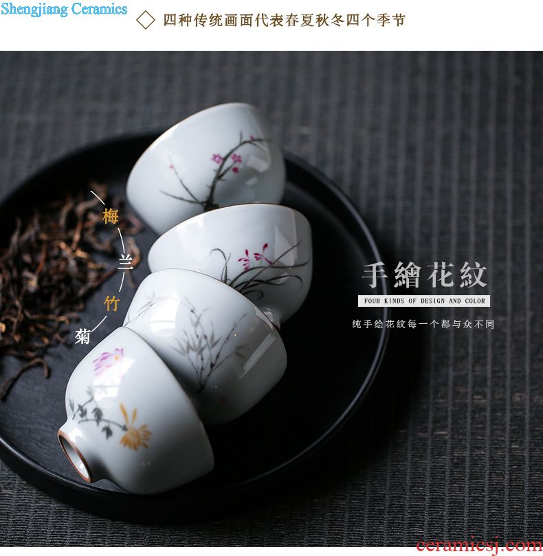 Three regular class six degrees of small sample tea cup of jingdezhen ceramic cups kung fu tea zen master cup single cup S42113