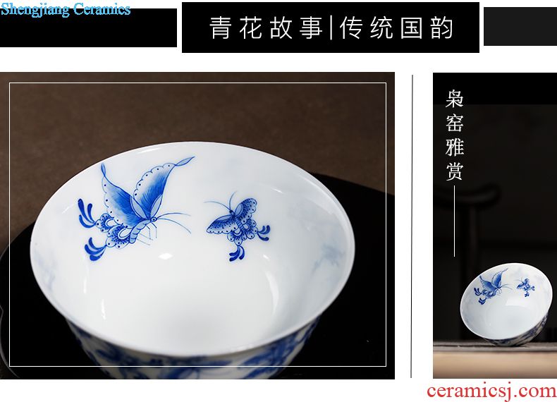 Jingdezhen hand-painted ceramic seal pot caddy powder enamel storage tanks and receives kung fu tea accessories