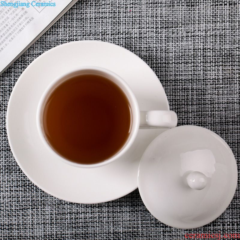 Jingdezhen ceramic cup with cover bone China large ceramic cups water glass cup gift cup custom office meeting