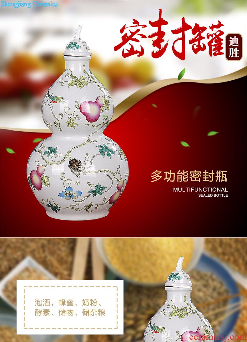 Jingdezhen ceramic wine bottle is blue and white 1 catty 2 jins outfit wine sealed flask 1 catty wine collection