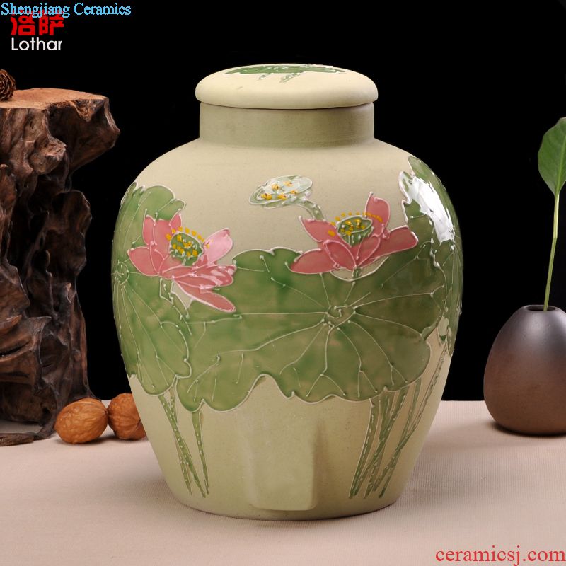 Jingdezhen ceramic bottle 1 catty storing wine collection seal pot liquor bottle can be a gift bottle of household hip flask