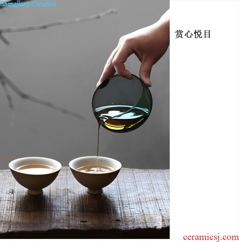 Drink tea tea accessories coarse pottery, ceramic teaspoon to 6 gentleman gold tea holder Japanese tea kungfu tea furnishing articles