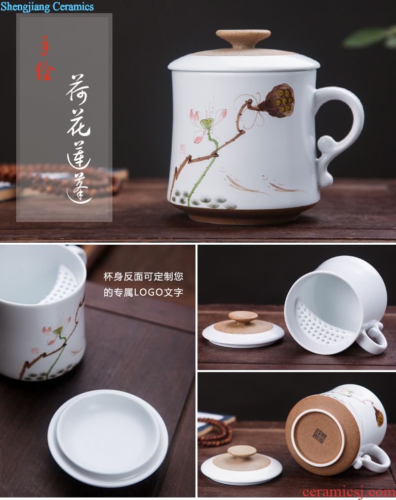 Ceramic jars hip flask bottles 10 jins 20 jins 30 jins with leading bubble bottle seal pot cylinder jar of jingdezhen