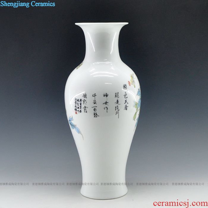 Jingdezhen ceramics celadon vase modern home furnishing articles contracted and fashionable living room decoration accessories