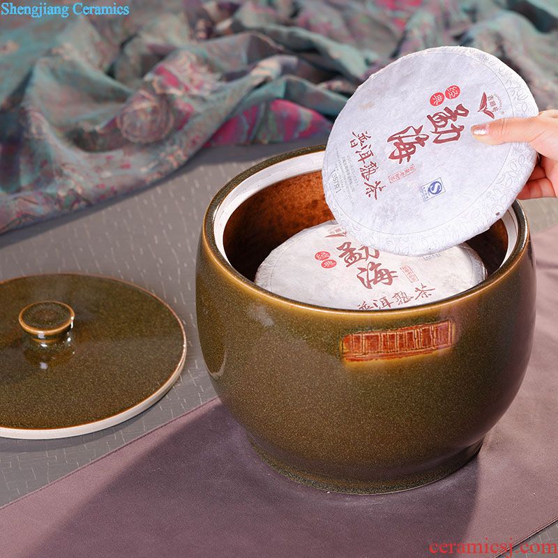 Jingdezhen ceramic storage tank Chinese ceramic pot home outfit receives meters pot dry can of China