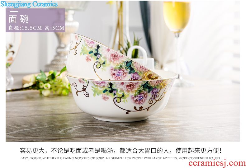 Dishes suit of jingdezhen ceramic tableware ikea Chinese style originality bone porcelain bowl of Korean tableware wedding housewarming gift