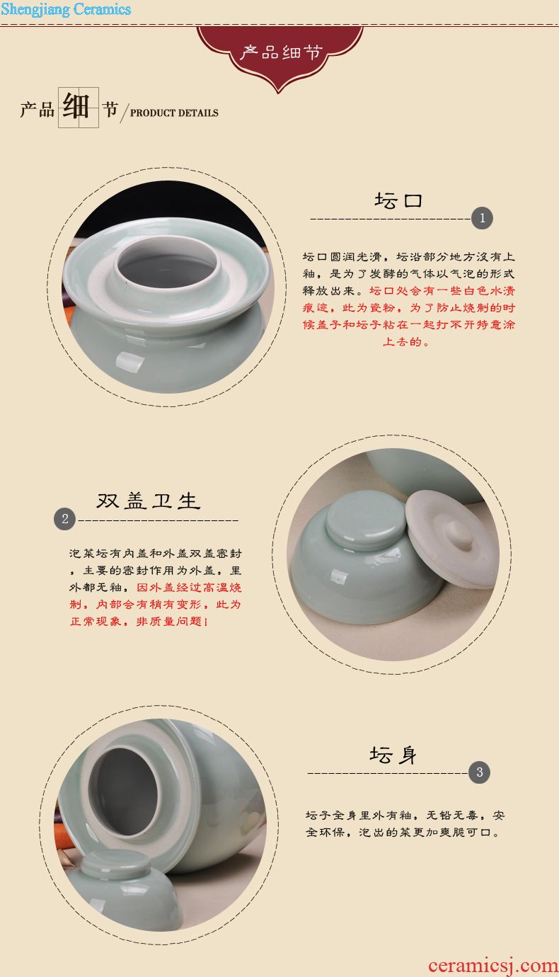 Jingdezhen ceramic jar keep it sealed aged 30 jin wine GuanPing white bubble jars of household