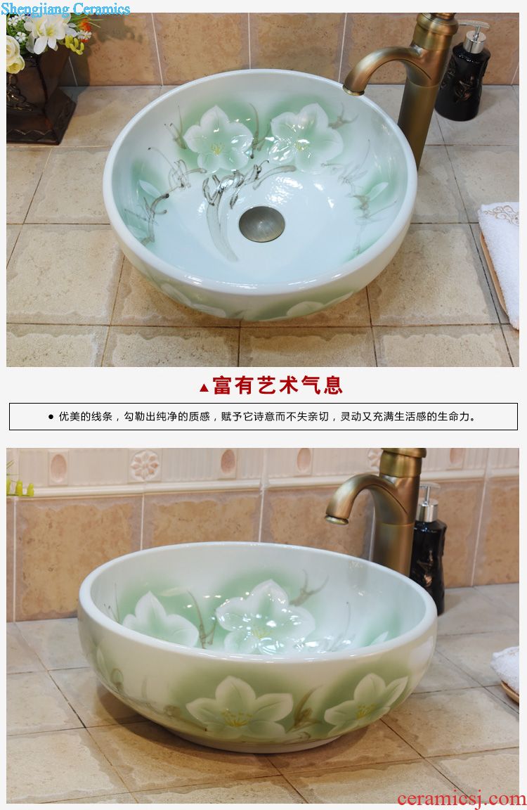 Jingdezhen JingYuXuan art basin Carved straight carriage pillar three-piece art basin of the basin that wash a face