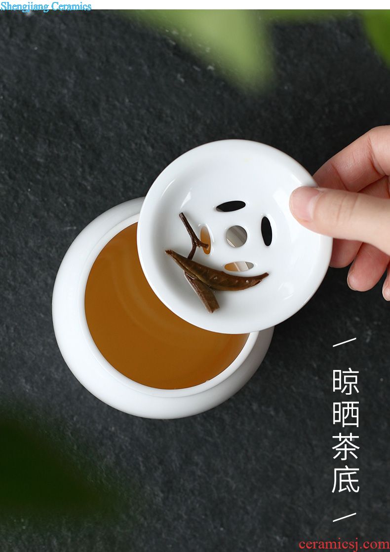 Drink to jingdezhen shadow celadon tureen set powder green dry bubble suit ceramic cups of a complete set of kung fu tea set combination