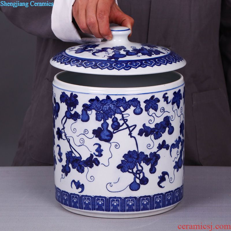 Jingdezhen ceramic household caddy large seven loaves puer tea pot containing porcelain tea pot seal