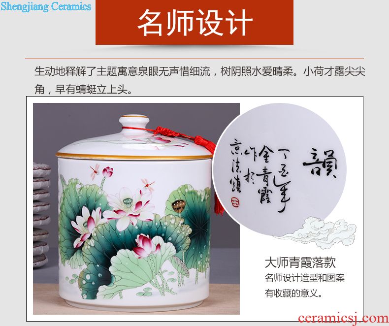 Jingdezhen ceramic blooming flowers storage tank is a large sitting room general storage POTS decorative porcelain furnishing articles