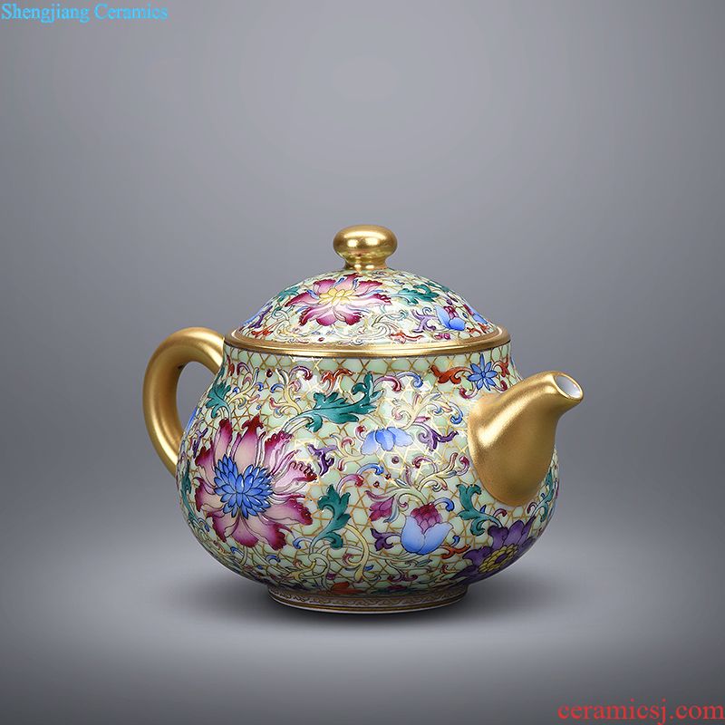 JingJun Tureen ceramic cups large longfeng bowl full manual hand-sketching kung fu tea bowl of jingdezhen blue and white