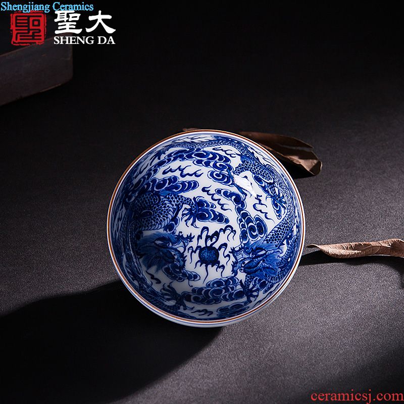 Kung fu tea sample tea cup hand-painted ceramic you fight exotic masters cup all hand cups of jingdezhen blue and white porcelain tea set