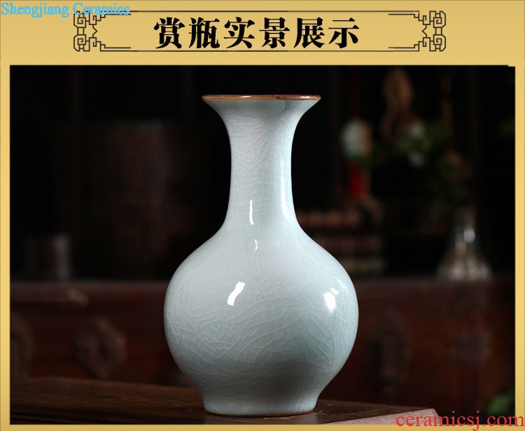 Jingdezhen ceramics yellow glaze plum home decoration decoration craft vase sitting room place a housewarming gift