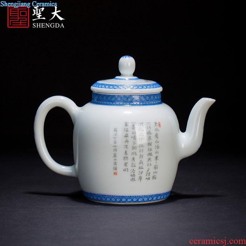 Holy big teapot hand-painted ceramic kung fu Dan heavy ink in the maple feibao teapot single pot of landscape of jingdezhen tea service