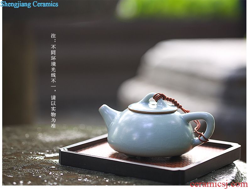 Three frequently hall your kiln kung fu tea set piece of jingdezhen ceramic teapot tea ceremony of a complete set of sample tea cup TZS173