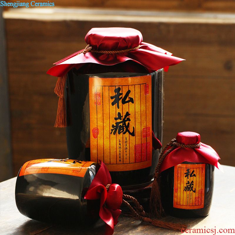 Jingdezhen ceramic kimchi altar seal storage tank sichuan pickles pickled vegetables can double cover lead-free pickle jar