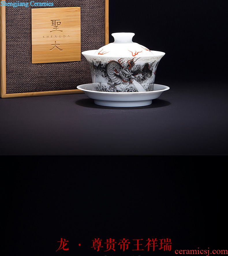 St large ceramic handmade all three tureen large hand-painted porcelain jingdezhen fine kung fu tea tea bowl
