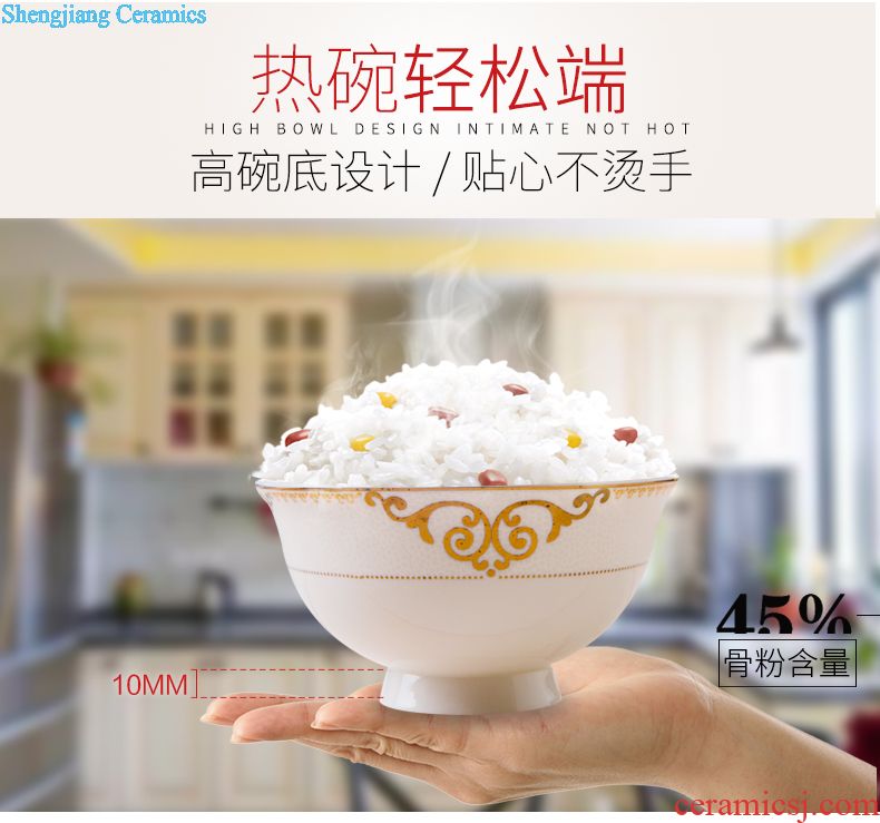 Suit the dishes household combined Chinese jingdezhen ceramic tableware and fresh dish bowl marriage housewarming gift set