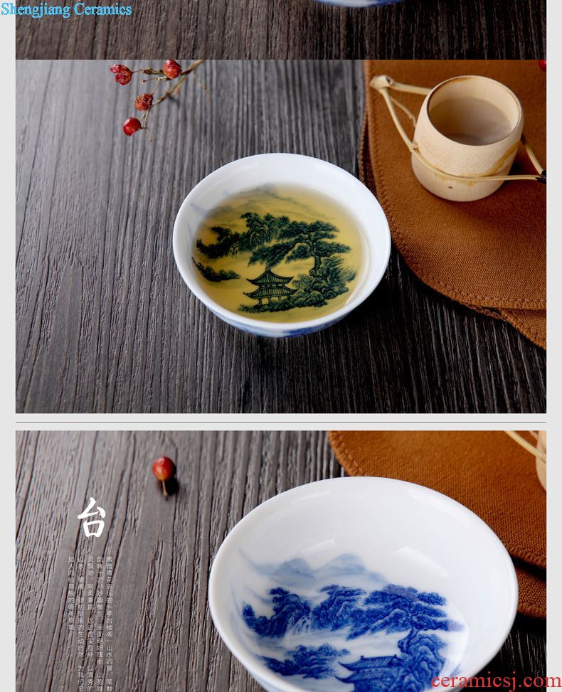 Holy big ceramic pot bearing new color landscape dry bubble tea tray hand-painted plate saucer all hand fittings of jingdezhen tea service