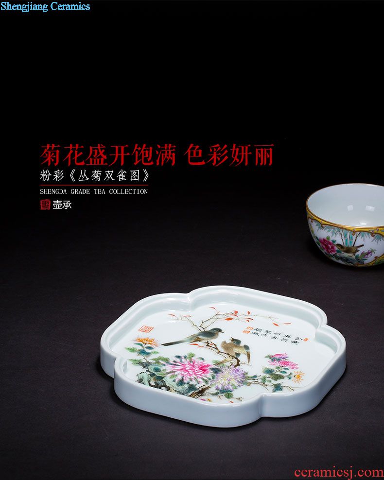 A clearance rule Ceramic tea pot enamel colors lotus flower ruyi bats grain tea POTS storehouse of jingdezhen tea service