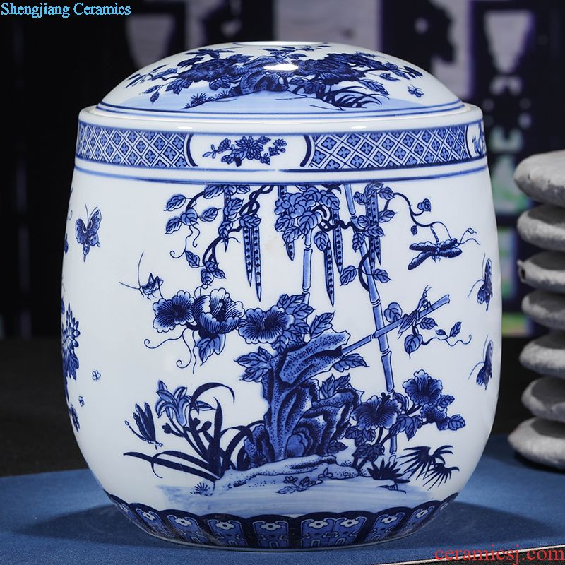 Jingdezhen ceramic contemporary and contracted sitting room place hand-painted manually restoring ancient ways of blue and white porcelain vase household decoration