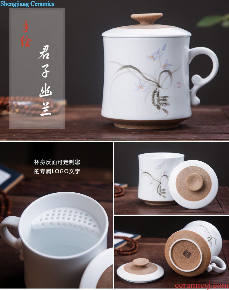 Ceramic jars hip flask bottles 10 jins 20 jins 30 jins with leading bubble bottle seal pot cylinder jar of jingdezhen