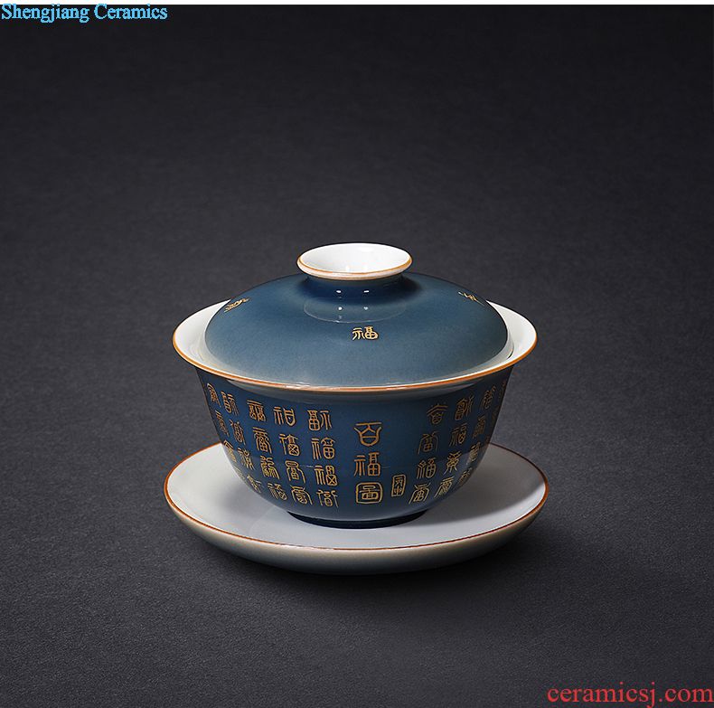 JingJun Jingdezhen ceramic blue all hand sample tea cup Kung fu tea cups master cup personal cup