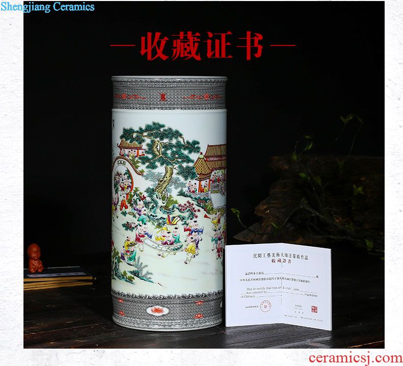 Jingdezhen ceramic general large cans of blue and white porcelain vase modern home sitting room adornment is placed
