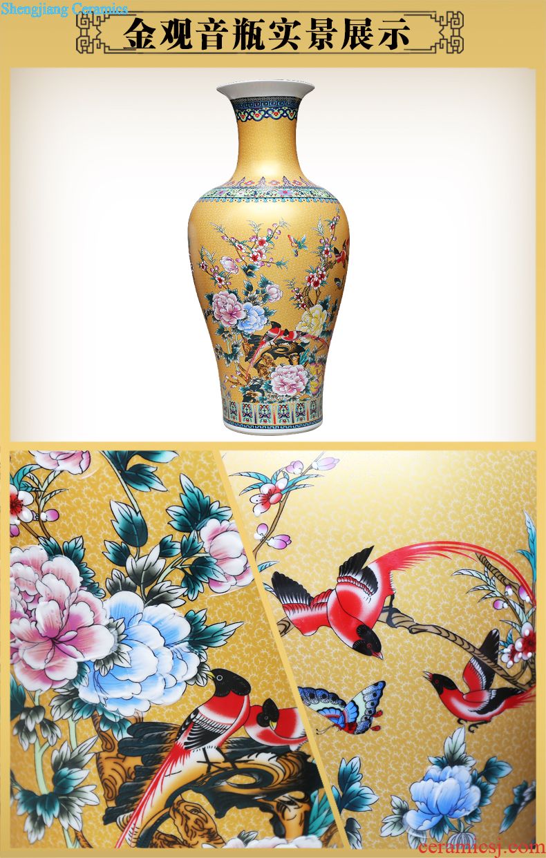 Jingdezhen ceramics China red vase modern home sitting room adornment company of large hotel furnishing articles