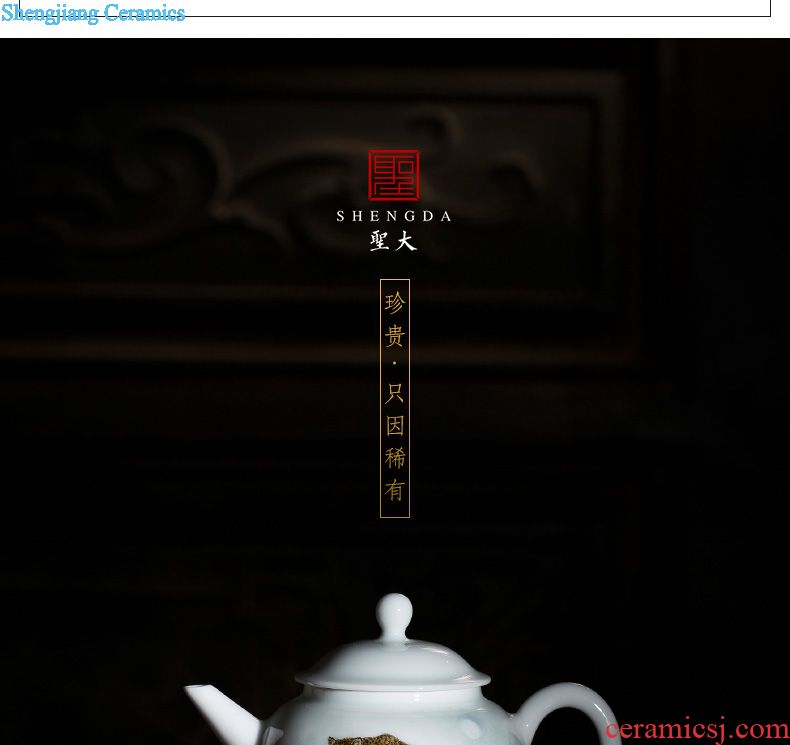 Holy big ceramic kung fu tea pot large hand-painted peacock enamel pot all hand jingdezhen tea teapot