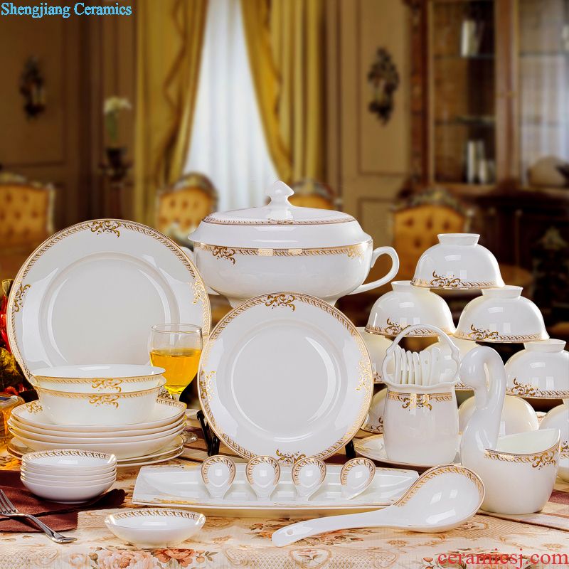 Jingdezhen high-grade bone China tableware American bowl of marriage bowl housewarming gift bowl home dishes outfit combinations