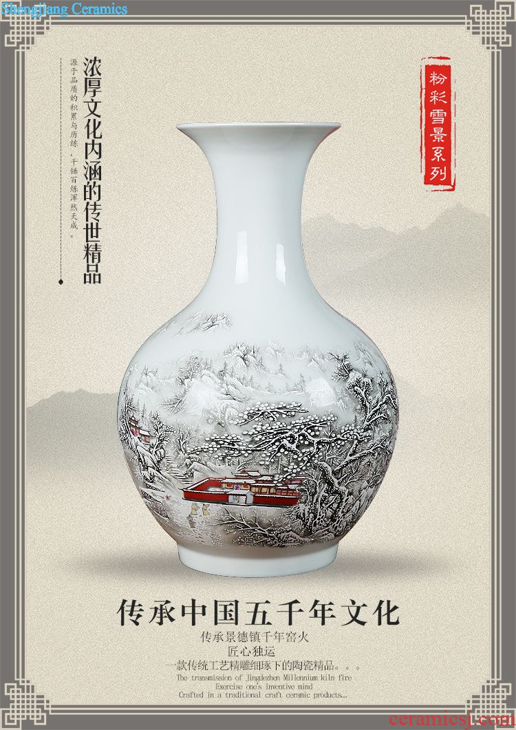 Jingdezhen ceramic vases, Chinese red modern home sitting room place a thriving business handicraft wedding gift