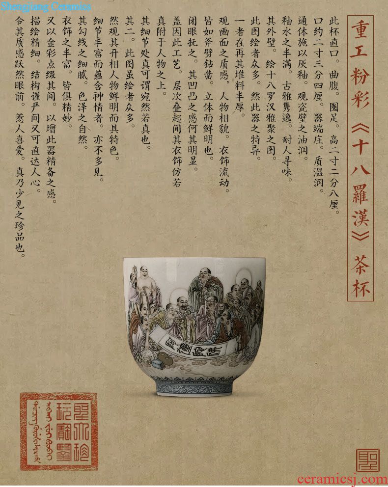 St large ceramic kung fu teacups hand-painted porcelain of sixteen kingdoms will sample tea cup cup all hand of jingdezhen tea service