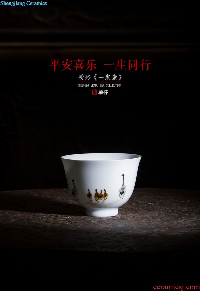 Clearance rule ceramic kung fu tea master cup hand-painted pastel radish cabbage cylinder cup jingdezhen tea cup