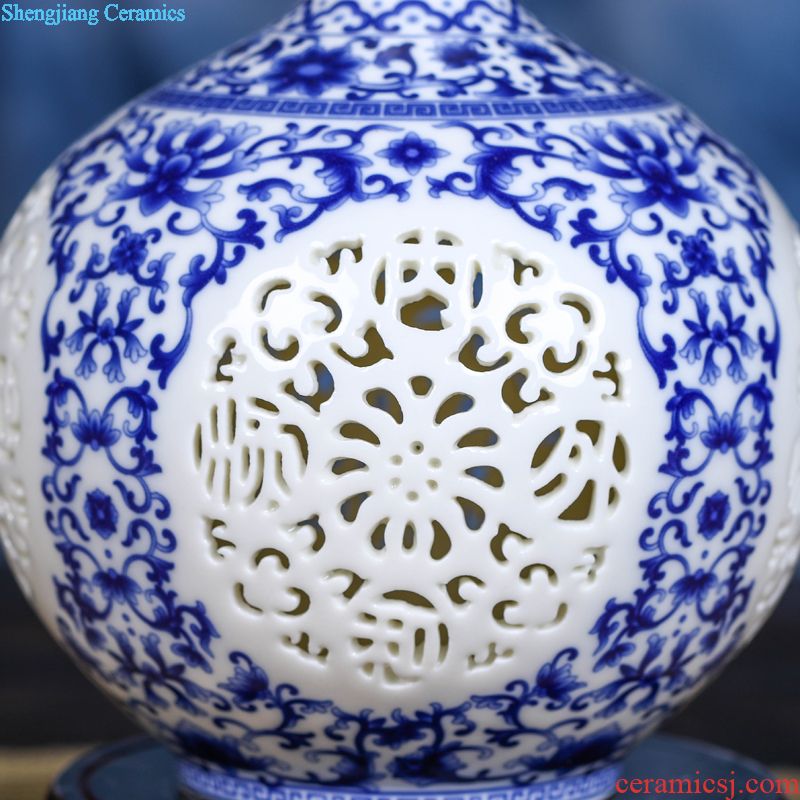 Jingdezhen large ceramic vase landing crafts decoration snow study furnishing articles classical fashion accessory