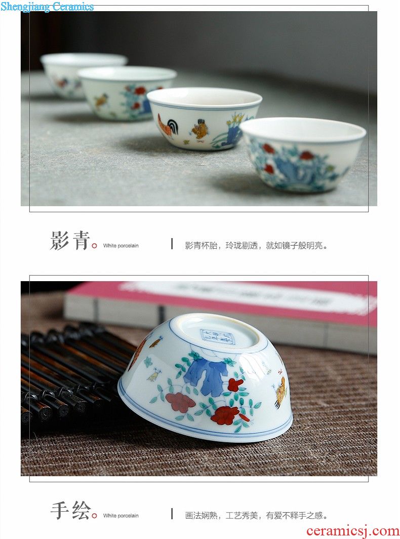 The three frequently Your kiln puer tea cup master cup jingdezhen ceramic kung fu tea set single cup sample tea cup S44026