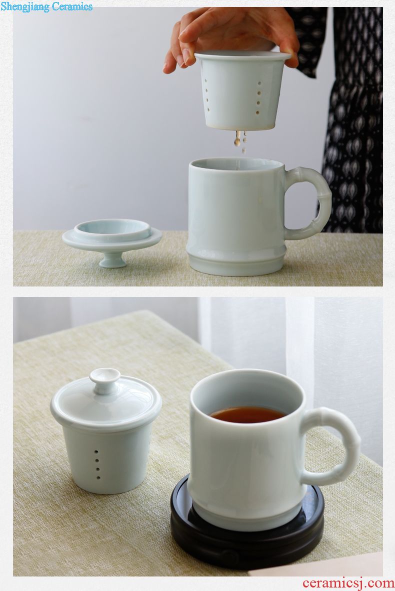 The three regular crack cup a pot of two cup Jingdezhen one person a cup of tea set household travel tea set