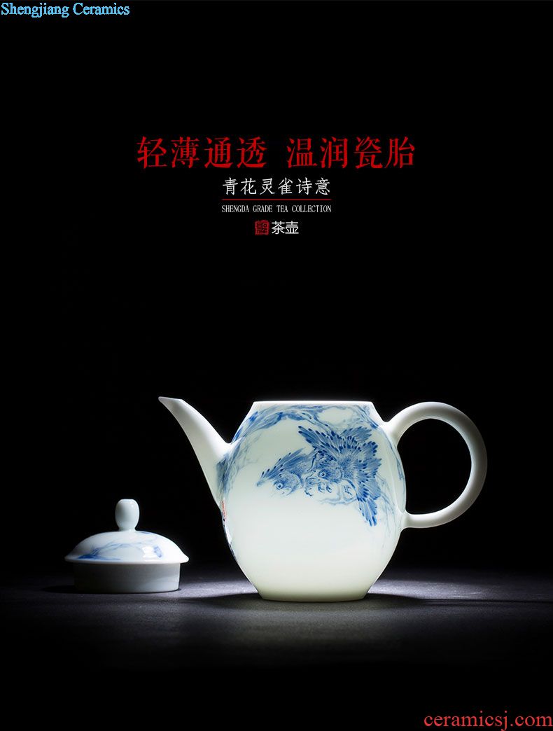 Holy big pine creek line office cup hand-painted ceramic ink in the boat make tea cup with lid handle all hand of jingdezhen tea service