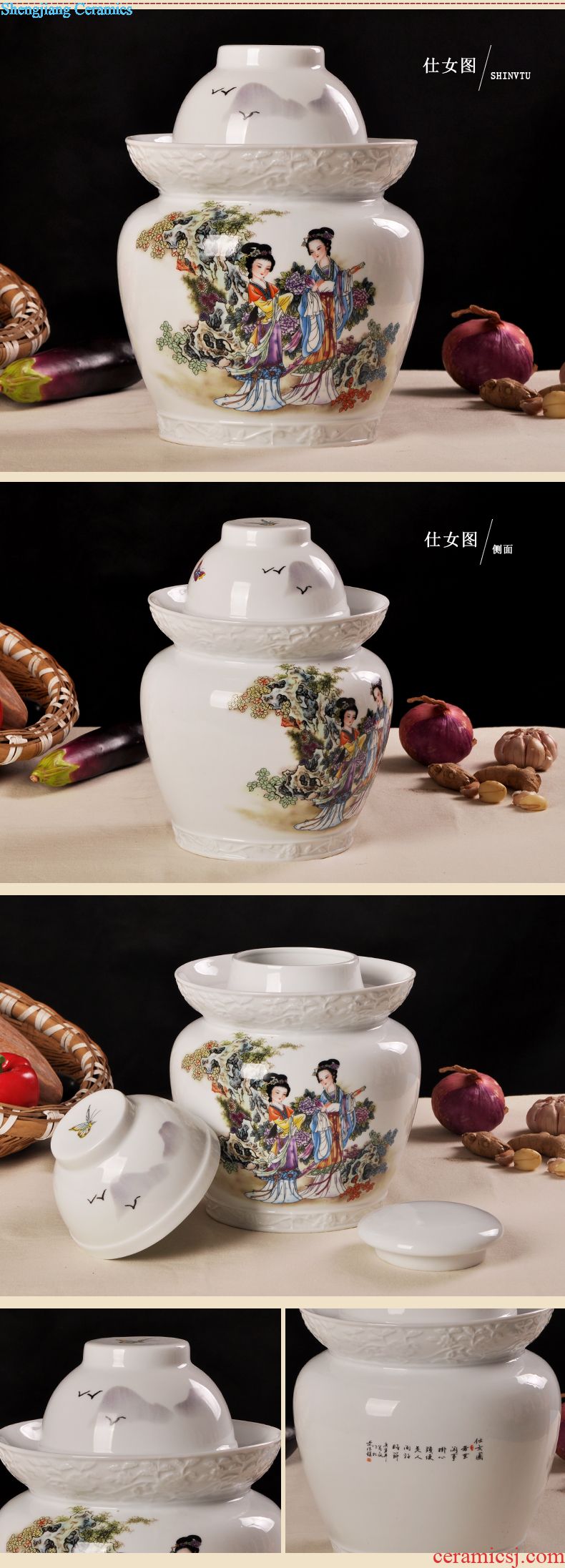 jars Jingdezhen ceramic jar sealed jar of wine it bubble bottle 50 pounds with leading 30 pounds