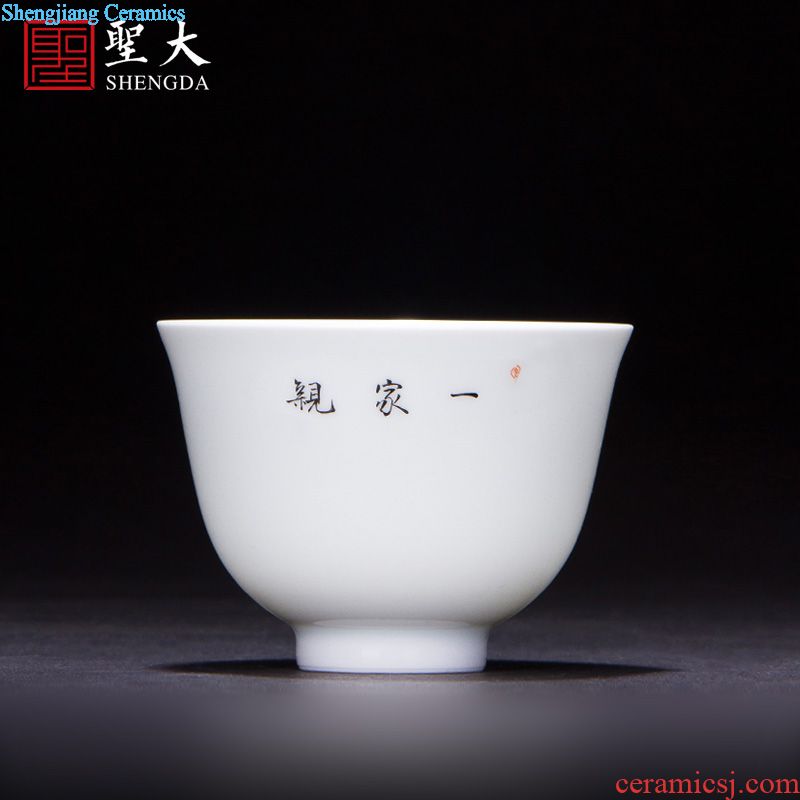 Clearance rule ceramic kung fu tea master cup hand-painted pastel radish cabbage cylinder cup jingdezhen tea cup