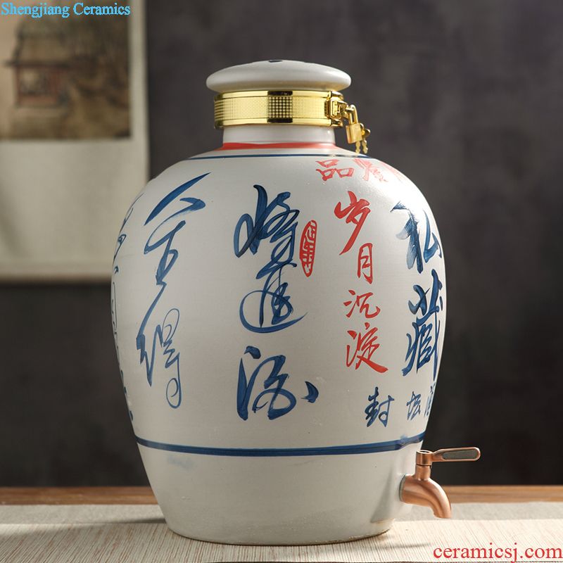 A kilo creative ceramic wine bottle glass decorative bottle archaize points home JinHe sealing liquor bottle belt
