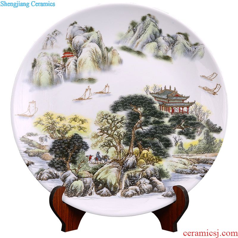 Blue and white porcelain of jingdezhen ceramics decoration plate disk furnishing articles art porcelain porcelain painting hanging dish