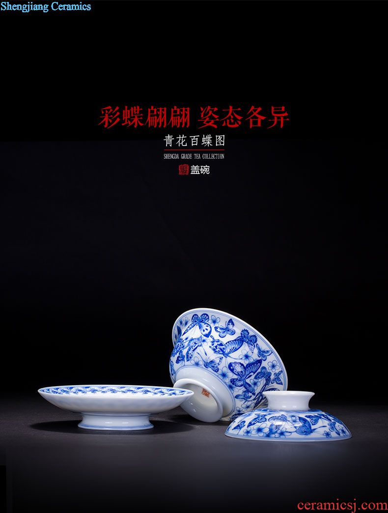 Santa teacups hand-painted ceramic kungfu alum hat red dragon grain bound branch tea light cup of jingdezhen tea service master cup