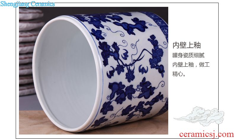 Jingdezhen ceramic household caddy large seven loaves puer tea pot containing porcelain tea pot seal