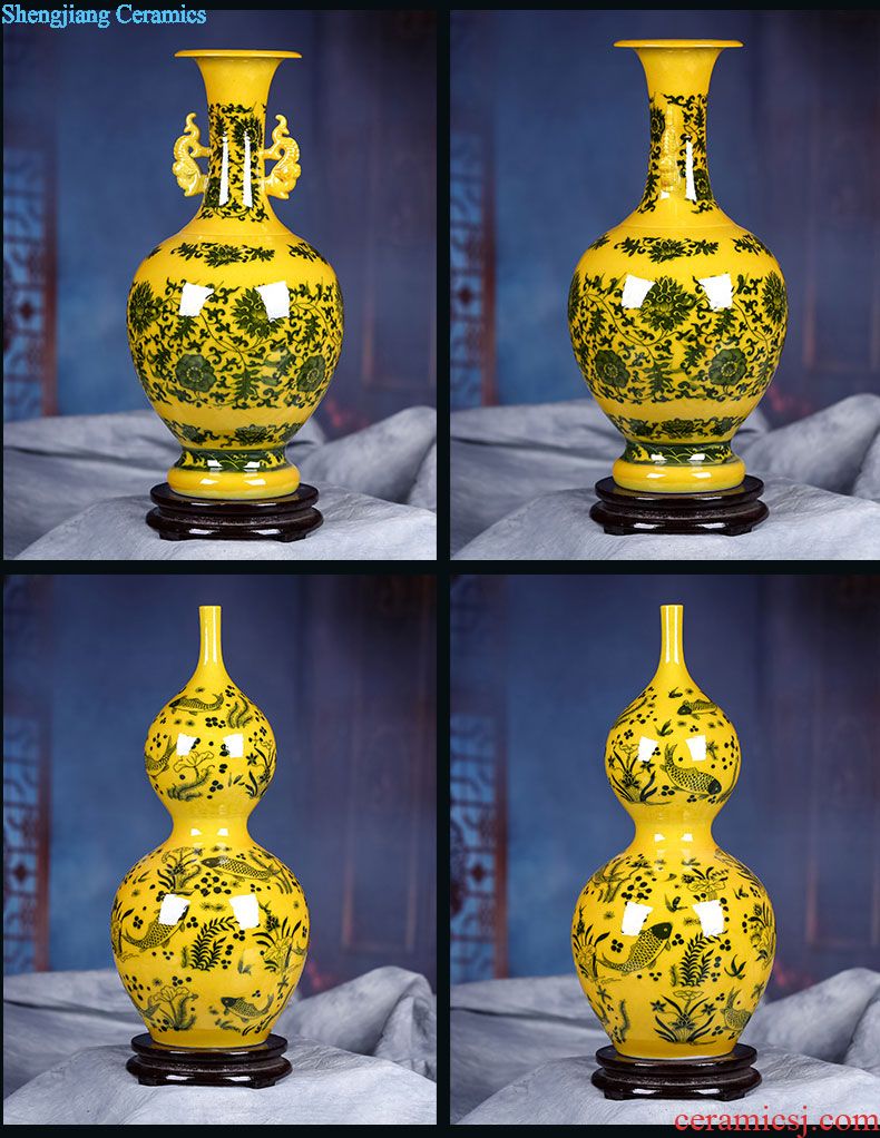 Porcelain of jingdezhen ceramics hydroponic vase sitting room flower arranging American vase fake flower vases, creative furnishing articles