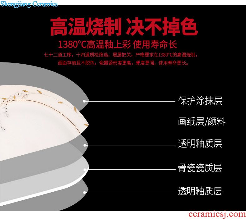 Jingdezhen ceramic tableware dishes suit European household 6 people get married for four sets of bowl housewarming gift ikea bowl