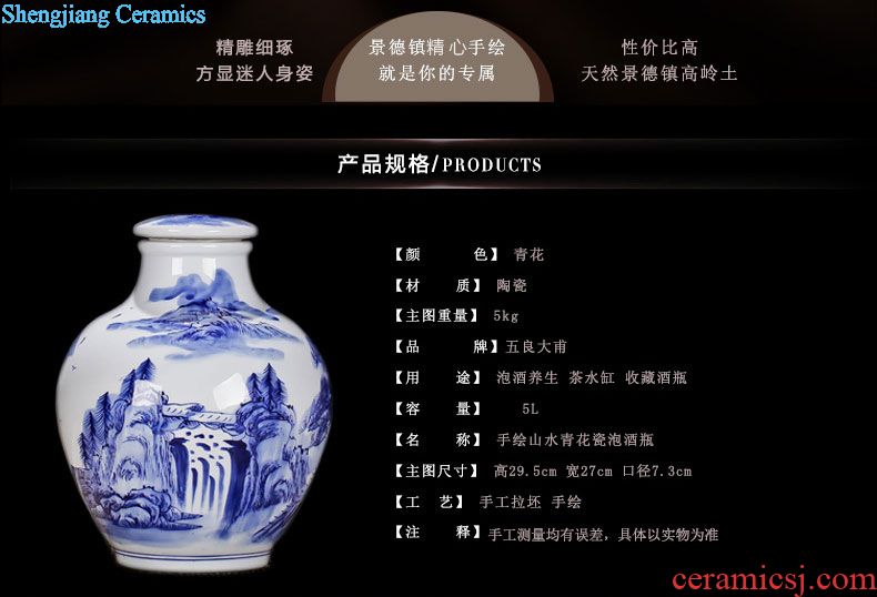 Ceramic barrel ricer box 10 jins 20 jins with cover storage insect moistureproof jingdezhen ceramic pot rice bucket surface barrels